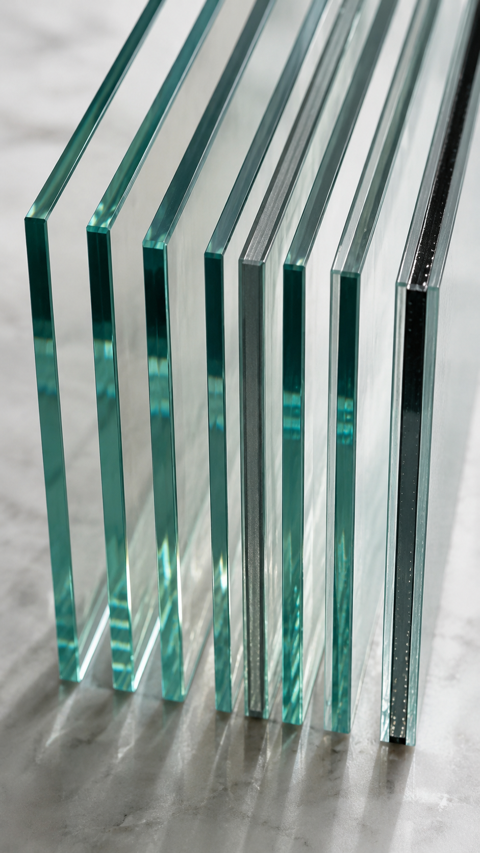 Verschiedene Glasarten und Verglasungen für Fenster und Türen